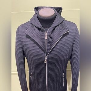 Deniko jacket coat hoody modern fit black side pockets